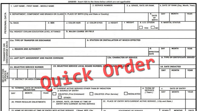 DD214 Quick Order